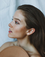 Load image into Gallery viewer, MAGHRA -  Vintage style dainty gold bobble huggie beaded bubble mini hoop earrings beads bauble edge boho minimalist stacking small hoops