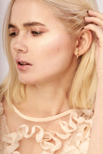 Load image into Gallery viewer, MIKA - Bold Minimalist hook stud ear cuff suspender earrings gold twist 925 earring modern textured wrap earring unique ear jacket stacking