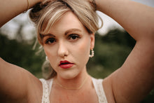 Load image into Gallery viewer, SADIE - French vintage style chain baroque pearl earrings hoop, 925 gold multi-way stud dangle earring boho bridal bridesmaid gift wedding