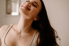 Load image into Gallery viewer, CLAW - Layered mini huggie hoop stud earrings huggie earring dainty cross stacked gold huggie hoop earring boho gift vintage style 925