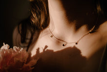 Load image into Gallery viewer, NESKA II - Dainty boho style choker necklace gold plated sterling silver rhodium cable chain mini disc choker minimal stacking necklace