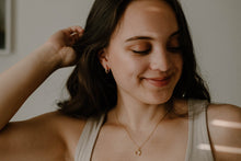 Load image into Gallery viewer, LAUREN - Dainty vintage gold interwoven entwine hoop earrings spiral rose silver twist weave boho minimalist stacking wreath small 925