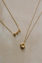 Load image into Gallery viewer, OLIVIA - Simple French vintage minimalist dainty abstract circle gold curve pendant 925 silver boho style rose gold dome necklace stack