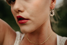 Load image into Gallery viewer, SADIE - French vintage style chain baroque pearl earrings hoop, 925 gold multi-way stud dangle earring boho bridal bridesmaid gift wedding