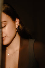 Load image into Gallery viewer, Flower knot hoops, gold hoop earrings, dainty gold hoops, star knot hoops, unique hoops, boho hoops, stacking hoops, medium hoops