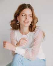 Load image into Gallery viewer, Circle pearl earrings, dangling, baroque pearl earrings, drop pearl earrings, statement pearl earrings, boho bride, wedding, bridesmaid, 925