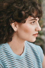 Load image into Gallery viewer, PIPER - Chunky square huggie hoop geometric earrings gold chunky pipe bar street style mini hoop earrings minimalist stacking hoops lock