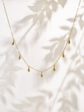 Load image into Gallery viewer, DAMLA - Water drop choker satellite gold chain choker necklace 925 silver dainty chain mini droplet choker minimal stacking necklace