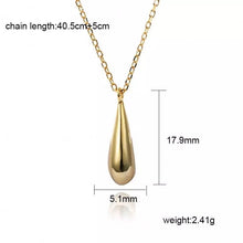 Load image into Gallery viewer, INDRA - Abstract water tear drop pendant necklace droplet 925 minimalist waterdrop teardrop gold dainty small charm stacking stack gift