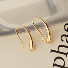 Load image into Gallery viewer, BRENNA - Abstract water tear drop earring droplet hoop earring gold 925 minimalist waterdrop teardrop gold hook earring minimalist gift