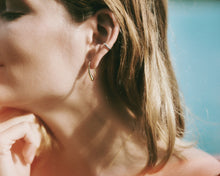 Load image into Gallery viewer, BRENNA - Abstract water tear drop earring droplet hoop earring gold 925 minimalist waterdrop teardrop gold hook earring minimalist gift