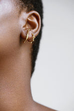 Load image into Gallery viewer, MIKA - Bold Minimalist hook stud ear cuff suspender earrings gold twist 925 earring modern textured wrap earring unique ear jacket stacking