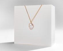 Load image into Gallery viewer, MARGOT - Vintage French style Parisian baroque pearl pendant necklace dainty gold chain genuine real pearl minimalist bridesmaid bridal gift