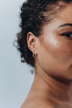 Load image into Gallery viewer, PIPER - Chunky square huggie hoop geometric earrings gold chunky pipe bar street style mini hoop earrings minimalist stacking hoops lock