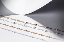 Load image into Gallery viewer, BELLE - Dainty bead satellite chain choker necklace 925 sterling silver boho style gold plated silver bead orb chain stacking necklace