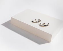 Load image into Gallery viewer, MIKA - Bold Minimalist hook stud ear cuff suspender earrings gold twist 925 earring modern textured wrap earring unique ear jacket stacking