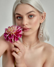 Load image into Gallery viewer, MEGAN - Dangling baroque pearl earrings vintage street style chandelier statement cluster pearl boho bride wedding bridesmaid gift 925 gold