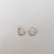 Load image into Gallery viewer, KRISTI - Layered mini double spiral huggie hoop earring dainty stacked twist layered rose gold twister silver unique double piercing gift