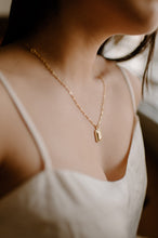 Load image into Gallery viewer, KEEGAN - Rectangular mirror vintage style gold coin link chain necklace, street style gold paperclip long chain stacking necklace stack 925