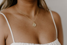 Load image into Gallery viewer, Queen coin necklace, vintage coin pendant, Elizabeth II necklace, British, ornate coin necklace, double sided, boho, stacking, antique, 925