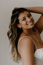 Load image into Gallery viewer, EMMA - Gold croissant twist rope mini dome hoop small bold earrings chunky weave spiral crescent Dôme entwine wreath rose gold vintage