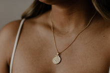 Load image into Gallery viewer, Queen coin necklace, vintage coin pendant, Elizabeth II necklace, British, ornate coin necklace, double sided, boho, stacking, antique, 925