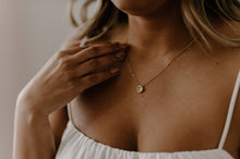 Load image into Gallery viewer, AMELIA - dainty minimalist abstract pebble pendant necklace w/ 925 gold plated sterling silver boho style gold organic pendant necklace