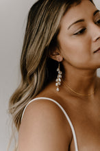 Load image into Gallery viewer, MEGAN - Dangling baroque pearl earrings vintage street style chandelier statement cluster pearl boho bride wedding bridesmaid gift 925 gold