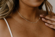 Load image into Gallery viewer, BELLE - Dainty bead satellite chain choker necklace 925 sterling silver boho style gold plated silver bead orb chain stacking necklace