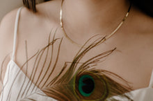 Load image into Gallery viewer, KATIE - Dainty thin flat snake chain herringbone adjustable necklace choker gold plated silver minimalist boho lightweight stacking 45 CM