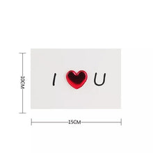 Load image into Gallery viewer, LOVE HEART CARD - Pop up 3d heart blank Valentines, birthday, missing you, handwritten message love you, gift message (Card + Envelope)