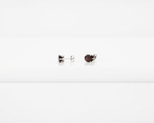 Load image into Gallery viewer, JASPERIA - REAL VINTAGE, 10k solid white gold genuine natural 2.92ct garnet oval stud earrings dark red January birth month stone 8x6mm