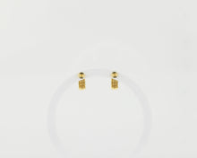 Load image into Gallery viewer, Small ribbed hoops, dainty bold hoops, gold puff hoops, canelé dessert earring, statement hoops, chunky hoops, vintage, creme brule, puffy