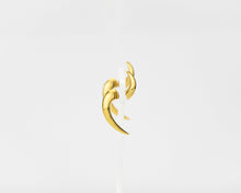 Load image into Gallery viewer, Double sided horn earrings, unique ear jacket, bold wrap earring, minimalist, hook stud, ear cuff, suspender earrings, modern, asymmetrical