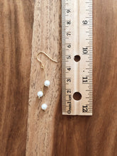 Load image into Gallery viewer, GRETA - Dangling genuine shell pearl earrings vintage dainty dangle drop pearl earrings gold boho bride wedding bridesmaid gift 925 silver