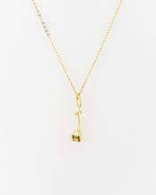 Load image into Gallery viewer, Flower pearl pendant, vintage flower necklace, genuine pearl necklace, tulip pendant, floral, rose, boho necklace, gold pearl necklace