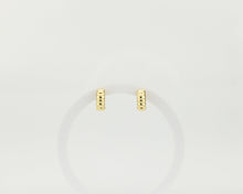 Load image into Gallery viewer, Small ribbed hoops, dainty bold hoops, gold puff hoops, canelé dessert earring, statement hoops, chunky hoops, vintage, creme brule, puffy