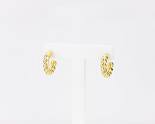 Load image into Gallery viewer, Chunky twist hoops, thick hoop earrings, spiral twist hoops, large gold hoops, statement hoops, French vintage, chunky wreath earrings, boho