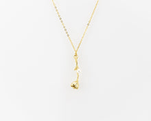 Load image into Gallery viewer, Flower pearl pendant, vintage flower necklace, genuine pearl necklace, tulip pendant, floral, rose, boho necklace, gold pearl necklace