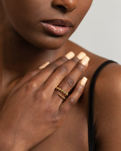 Load image into Gallery viewer, Chunky graduated bead ring, gold beaded ring, statement ring, spiral twist, bubble ring, bold, open ring, adjustable, thick, wrap US 4, 6, 8