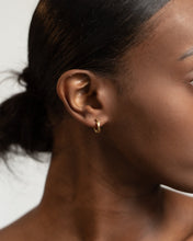 Load image into Gallery viewer, Dainty gold huggie hoops, ribbon twist, clicker hoop earrings spiral twist, gold entwine, boho hoops, wreath hoops, rose gold, 925 silver