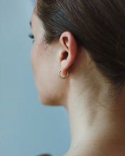 Load image into Gallery viewer, MAGHRA -  Vintage style dainty gold bobble huggie beaded bubble mini hoop earrings beads bauble edge boho minimalist stacking small hoops