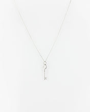 Load image into Gallery viewer, KEY - dainty vintage gold skeleton key pendant necklace, minimalist mini key necklace 925 silver boho small pendant gift valentines birthday