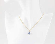 Load image into Gallery viewer, 40cm chain, porcelain flower necklace, 14K gold filled, ceramic floral bead pendant, red, blue flower, china, vintage, handcrafted, 14KGF