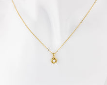 Load image into Gallery viewer, Dainty pearl necklace, entwined, circle pearl pendant, small, vintage style, tiny, minimalist pearl necklace, bridesmaid, bridal gift, 925