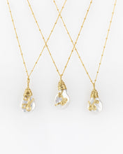 Load image into Gallery viewer, Large baroque pearl necklace, 14K gold filled, vintage style, pearl pendant, satellite, bubble chain, natural pearl, bridesmaid bridal 14KGF