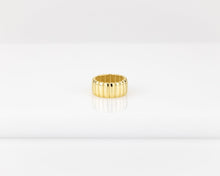 Load image into Gallery viewer, Thick chunky ribbed ring, French vintage, canelé dessert, bold ring, Parisian, statement, 5 6 7 8, unisex, creme brule, puffy, puff band