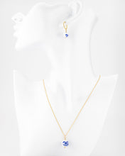 Load image into Gallery viewer, 45cm chain, porcelain flower necklace, 14K gold filled, ceramic floral bead pendant, red, blue flower, china, vintage, handcrafted, 14KGF