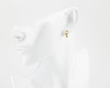 Load image into Gallery viewer, Mini double hoops, ribbed, stacked hoops, dainty bold earrings, c hoops, thick mini hoops, wide huggie hoops, small, chunky hoops, stud, 925