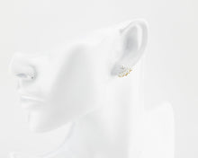 Load image into Gallery viewer, Pearl ear jacket, mini shell pearl, 2 in 1, ear jacket, climber earrings, adjustable, mini pearl earrings, wedding, boho, bridal, 925